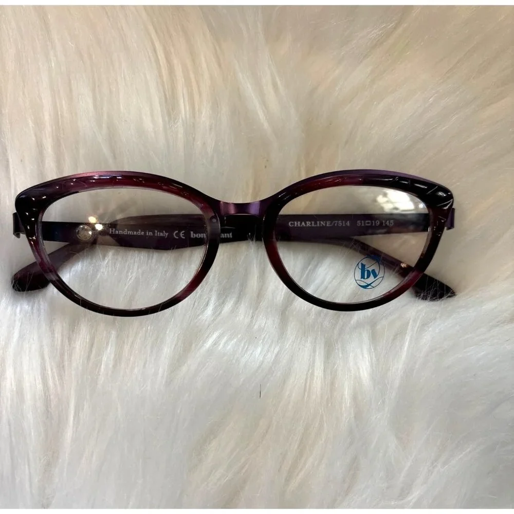 Bon Vivant Charline Eyeglass Frames Handmde In Italy 51 19 145 Lightweight Round